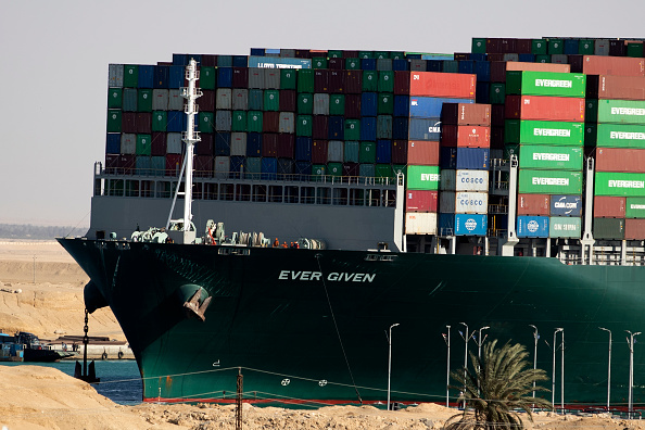 Barco Ever Given, encallado en el Canal de Suez